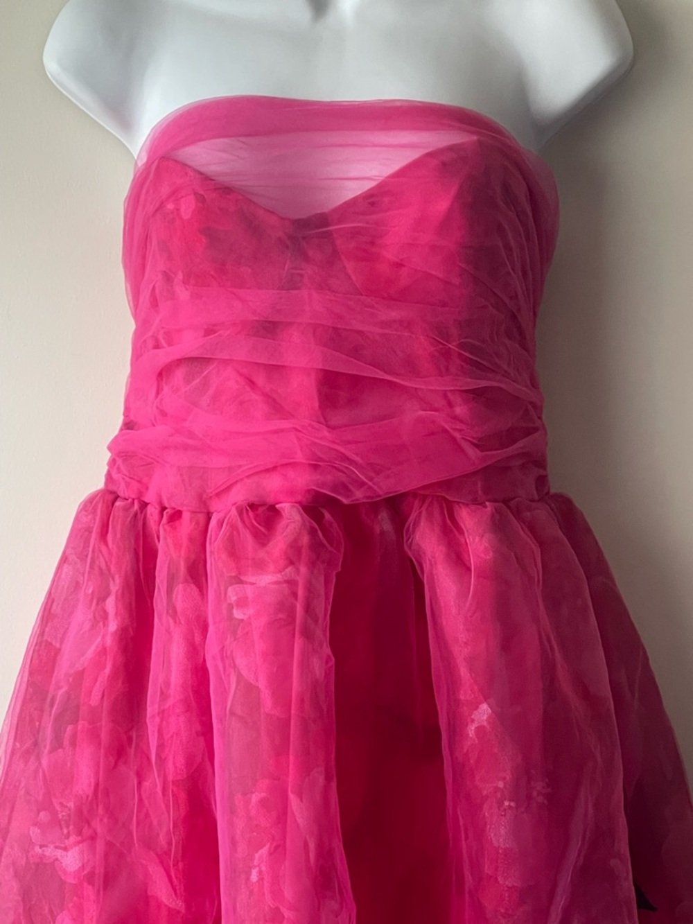 Lulu's Vibrant Hot Pink Tulle Strapless Party Dress - Picture 11 of 12